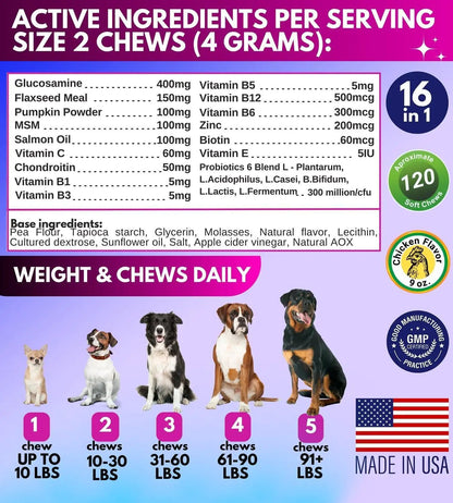 Pawious 16-in-1 Multivitamin Chews for Dogs