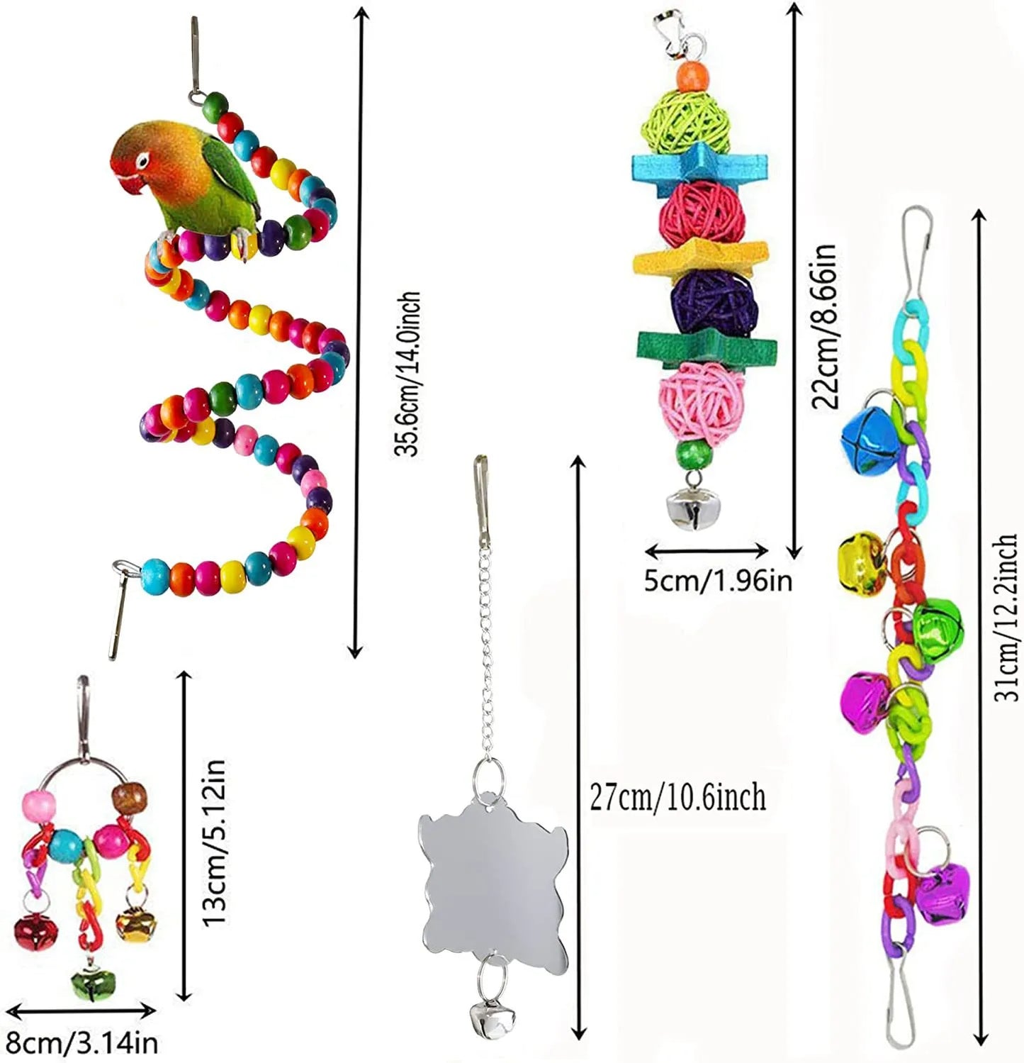 ParrotPlay 7-Piece Bird Cage Accessories Set