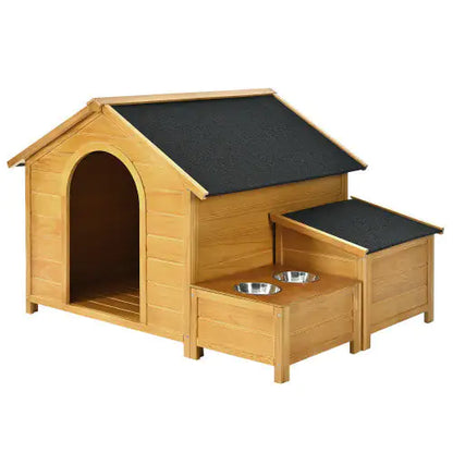 Large Wooden Cabin-Style Dog House