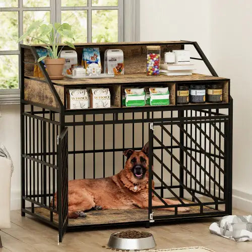 RusticPaws Bamboo & Iron Dog Crate