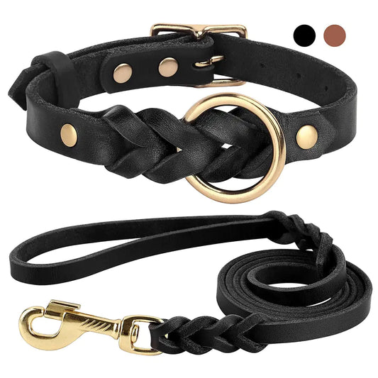 SwiftStyle Leather-Like Quick Release Collar and Leash Set