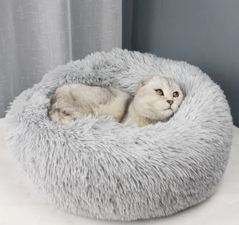 SerenityPaws Calming Plush Round Bed