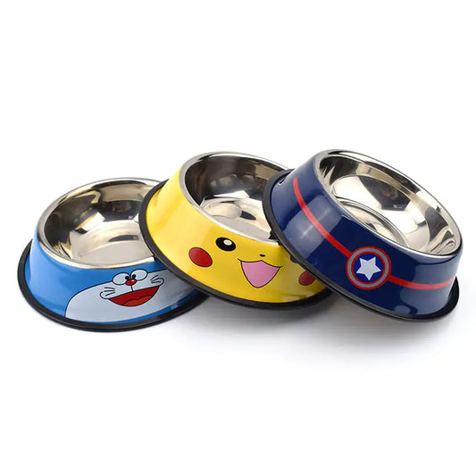 FunFeast Animated Stainless Steel Pet Bowls