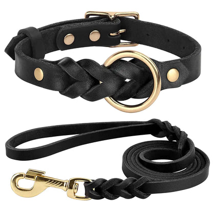 SwiftStyle Leather-Like Quick Release Collar and Leash Set