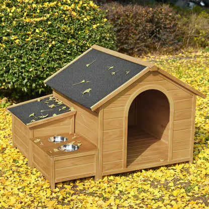 Large Wooden Cabin-Style Dog House