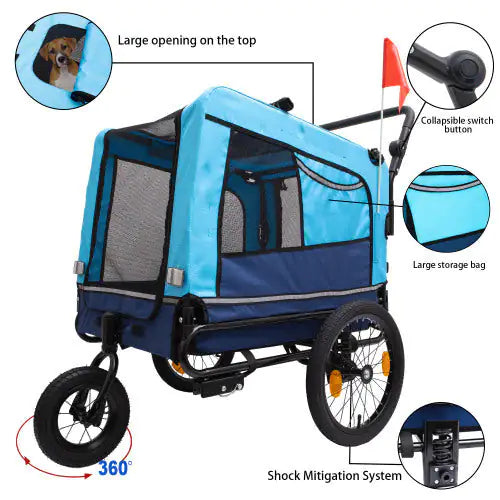 AdventurePaws Heavy Duty Foldable Pet Stroller & Trailer