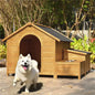 Large Wooden Cabin-Style Dog House