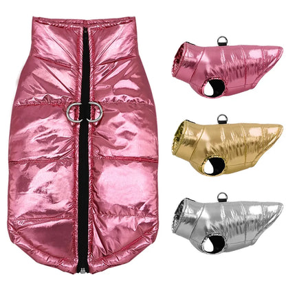 GlimmerGuard Waterproof Metallic Dog Coat