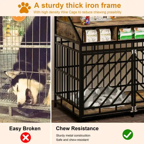 RusticPaws Bamboo & Iron Dog Crate