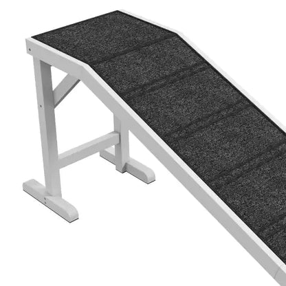 Premium Pine Wood Pet Ramp with Non-Slip Carpet and Top Platform